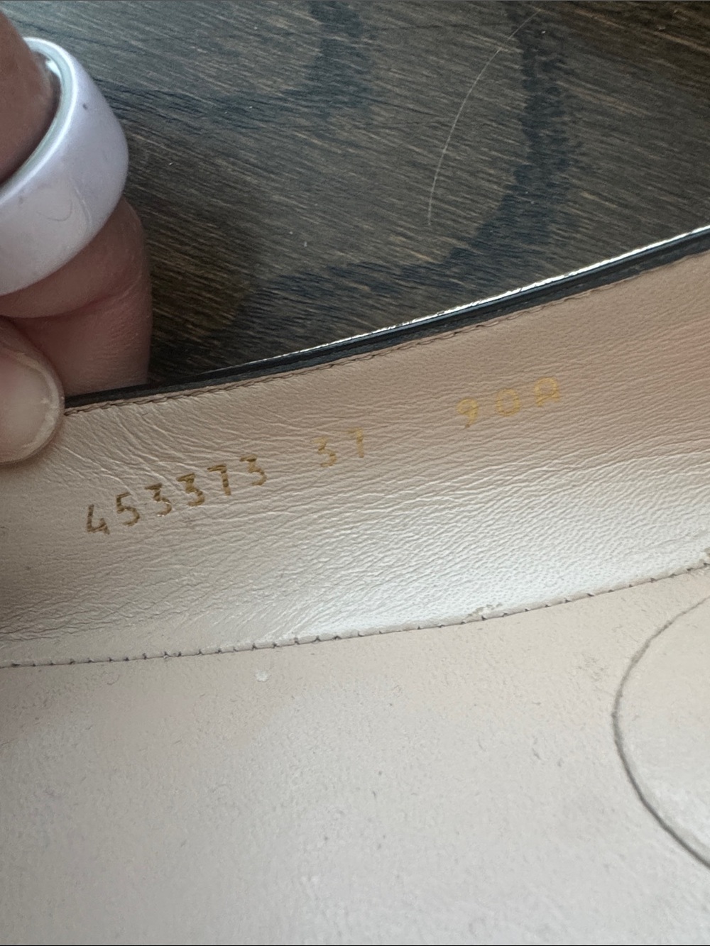 Gucci Marmont Metallic Gold Leather Fringe Ballet Flats GG Logo Size 37 - Picture 9 of 9